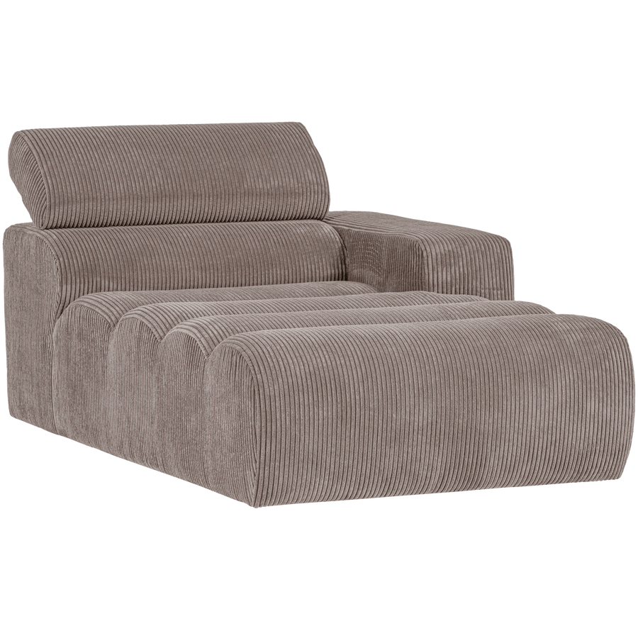 NOVI CHAISE LONGUE ELEMENT ARM RECHTS RIBSTOF ZAND
