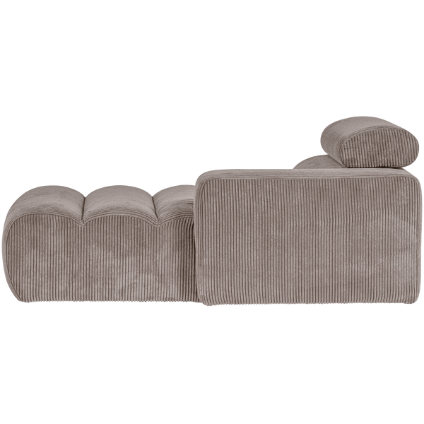 NOVI CHAISE LONGUE ELEMENT ARM RECHTS RIBSTOF ZAND