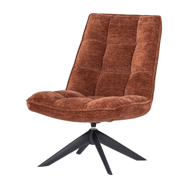 JOUKE DRAAIFAUTEUIL CHENILLE STRUCTUUR ROESTBRUIN [fsc]