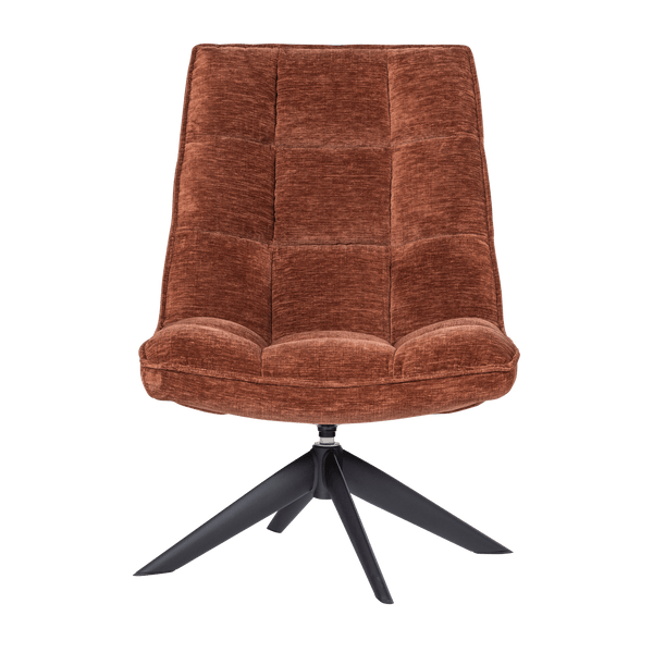 JOUKE DRAAIFAUTEUIL CHENILLE STRUCTUUR ROESTBRUIN [fsc]