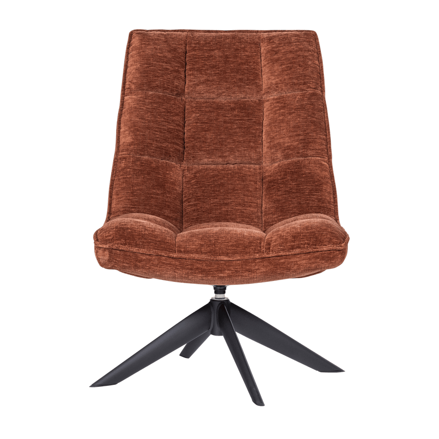 JOUKE DRAAIFAUTEUIL CHENILLE STRUCTUUR ROESTBRUIN [fsc]