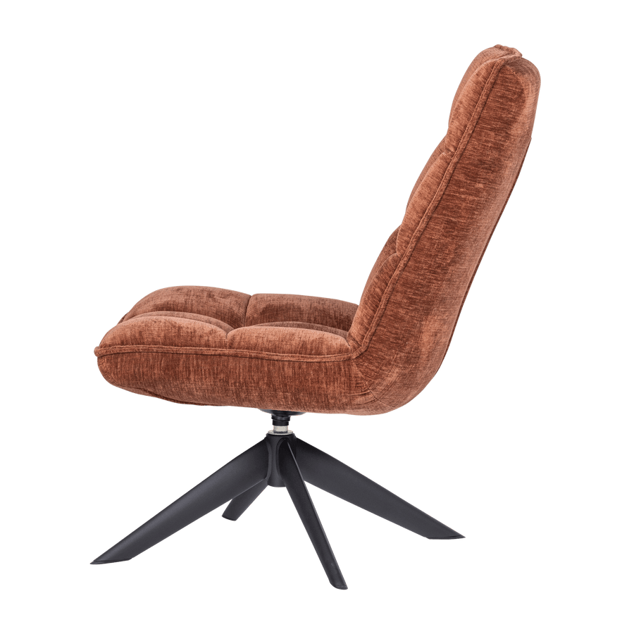 JOUKE DRAAIFAUTEUIL CHENILLE STRUCTUUR ROESTBRUIN [fsc]
