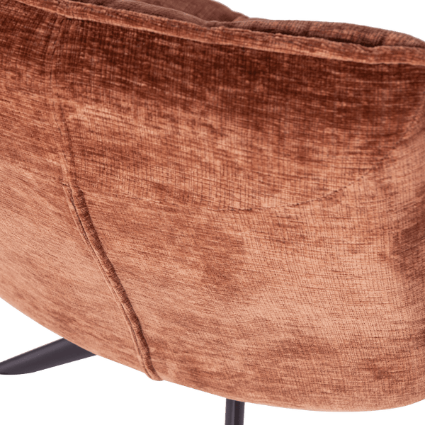 JOUKE DRAAIFAUTEUIL CHENILLE STRUCTUUR ROESTBRUIN [fsc]