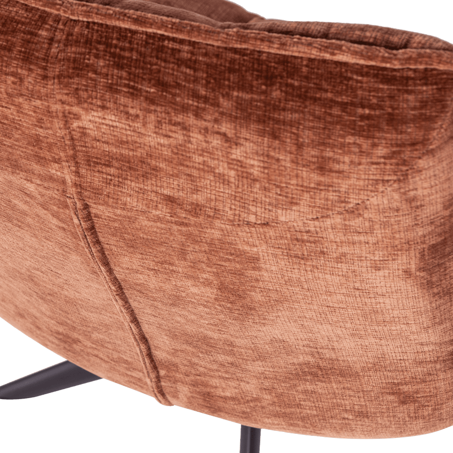 JOUKE DRAAIFAUTEUIL CHENILLE STRUCTUUR ROESTBRUIN [fsc]