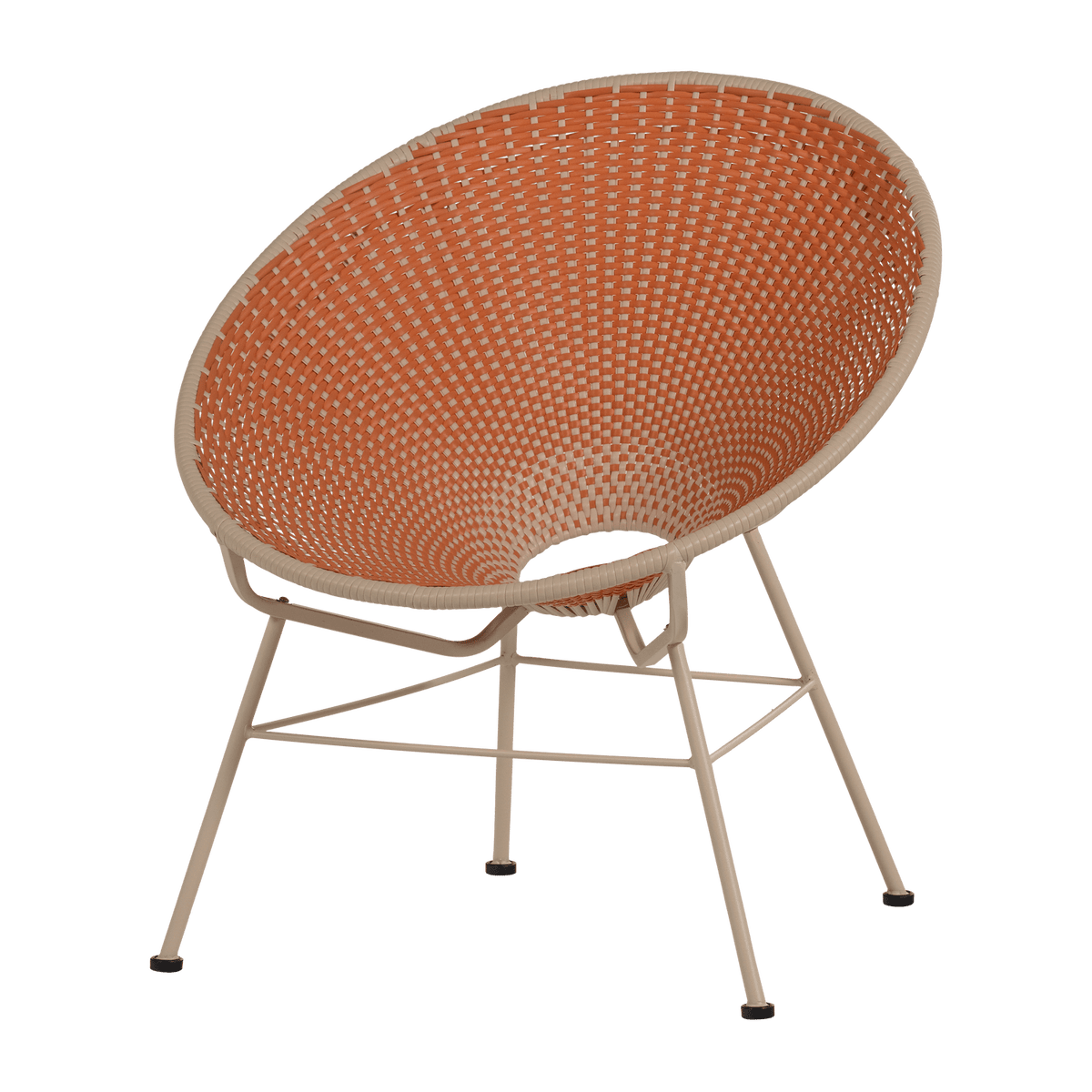 KAZOUN TUIN LOUNGESTOEL WICKER ORANJE