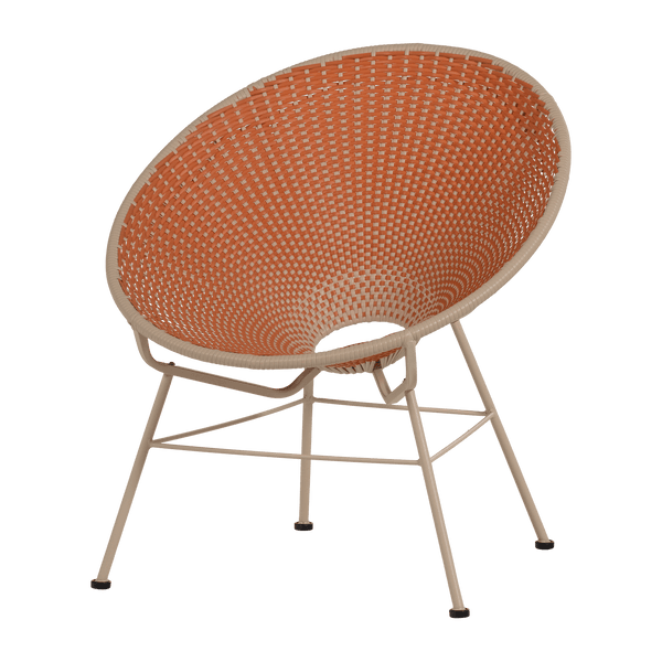 KAZOUN TUIN LOUNGESTOEL WICKER ORANJE