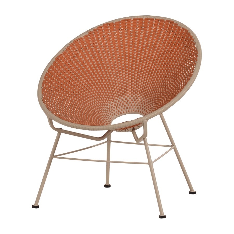 KAZOUN TUIN LOUNGESTOEL WICKER ORANJE