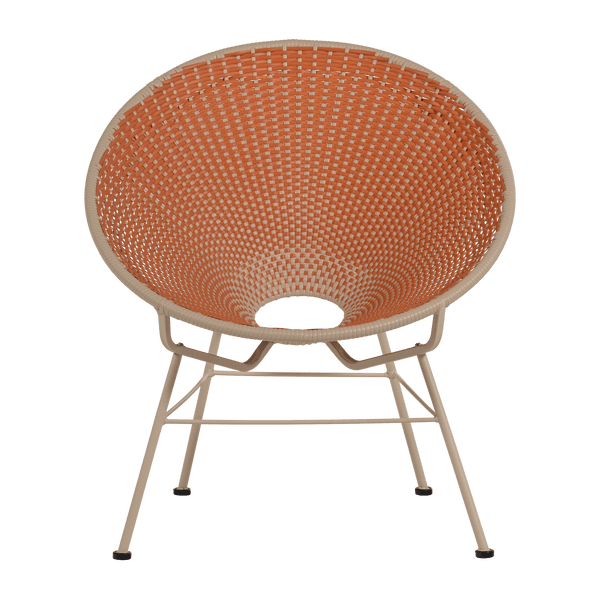 KAZOUN TUIN LOUNGESTOEL WICKER ORANJE
