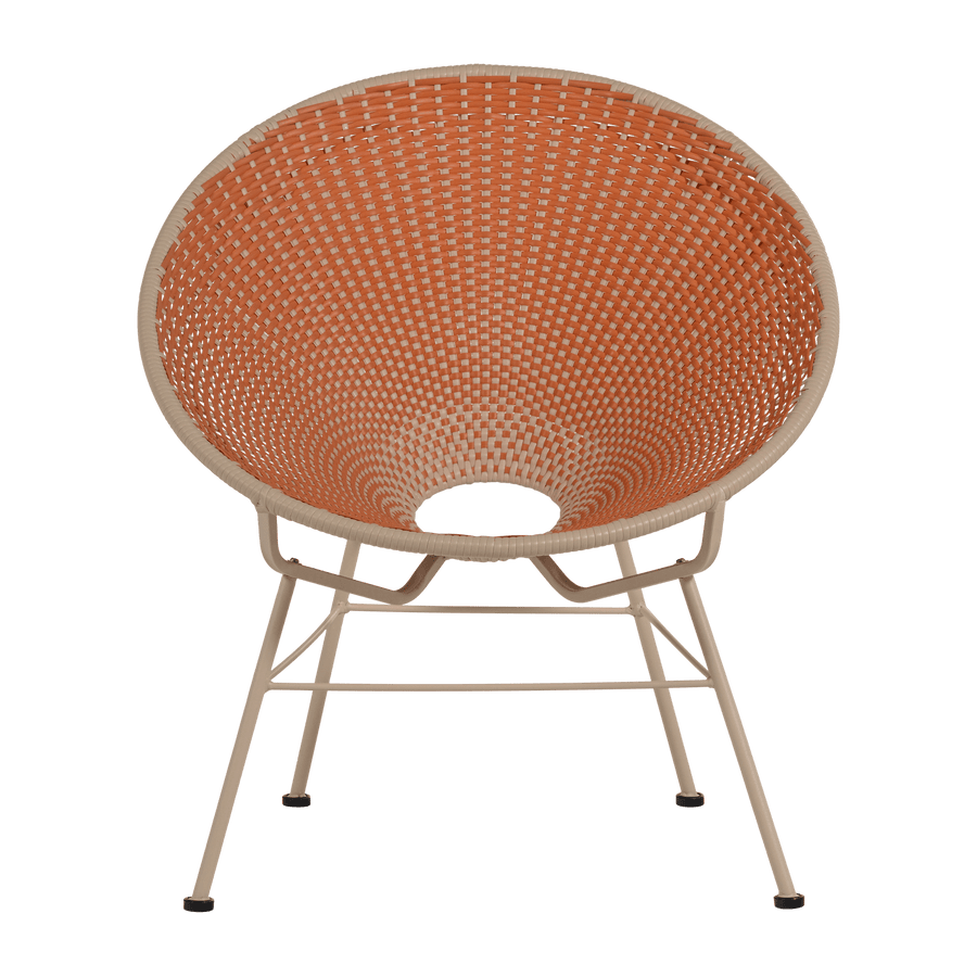 KAZOUN TUIN LOUNGESTOEL WICKER ORANJE
