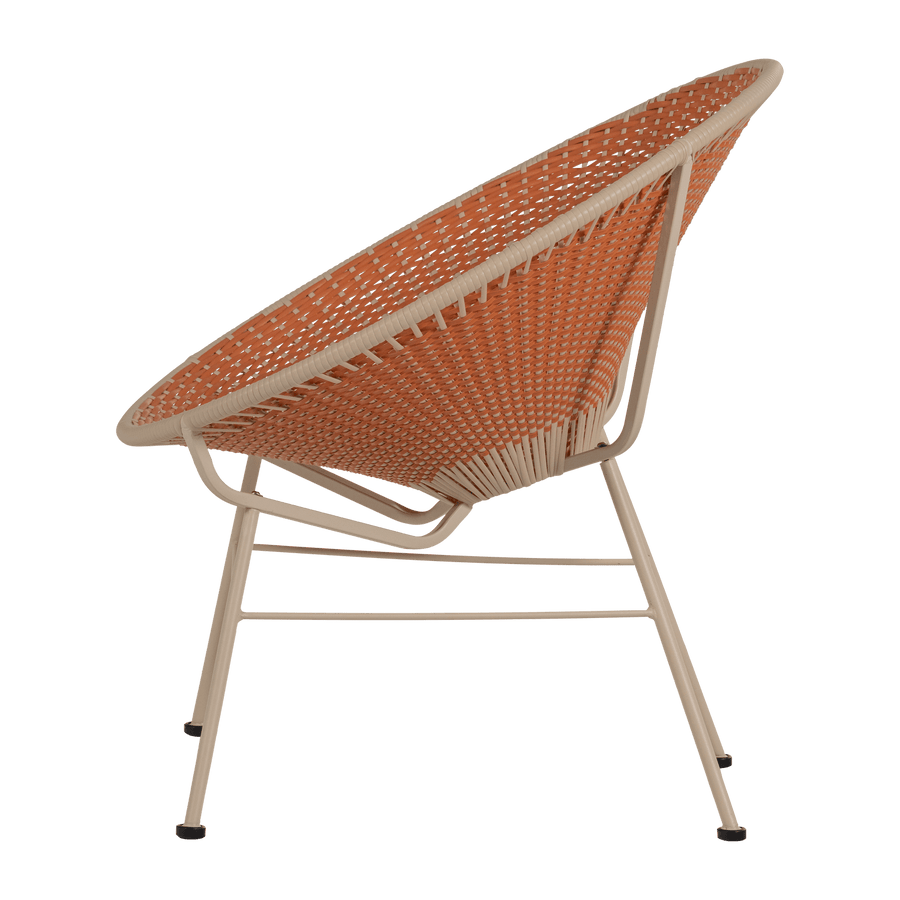 KAZOUN TUIN LOUNGESTOEL WICKER ORANJE
