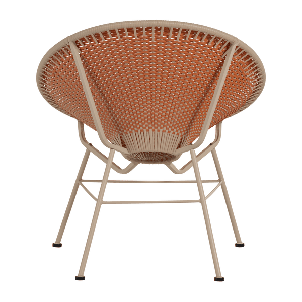 KAZOUN TUIN LOUNGESTOEL WICKER ORANJE