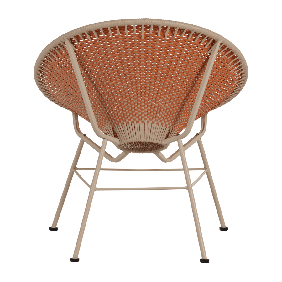 KAZOUN TUIN LOUNGESTOEL WICKER ORANJE