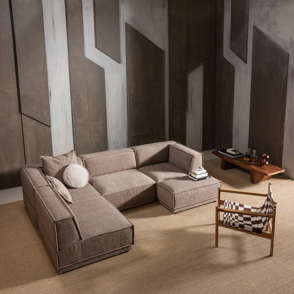 ZANO FAUTEUIL HOUT BRUIN MET KELIM ZITTING NATUREL