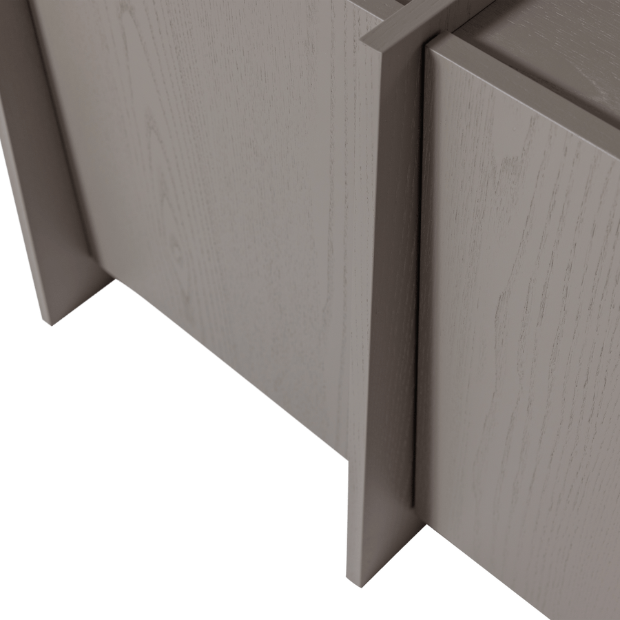 BROCK TV MEUBEL 102 CM ESSEN FINEER WARMGRIJS [fsc]