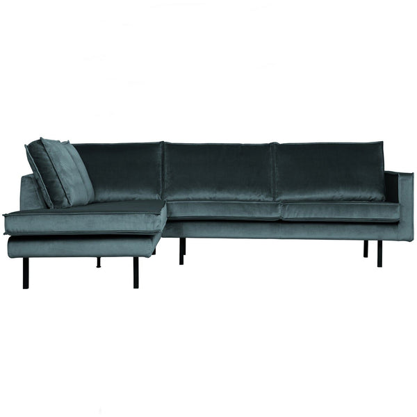 RODEO HOEKBANK LINKS VELVET GROENBLAUW