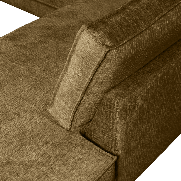 RODEO HOEKBANK RECHTS STRUCTURE VELVET BRASS