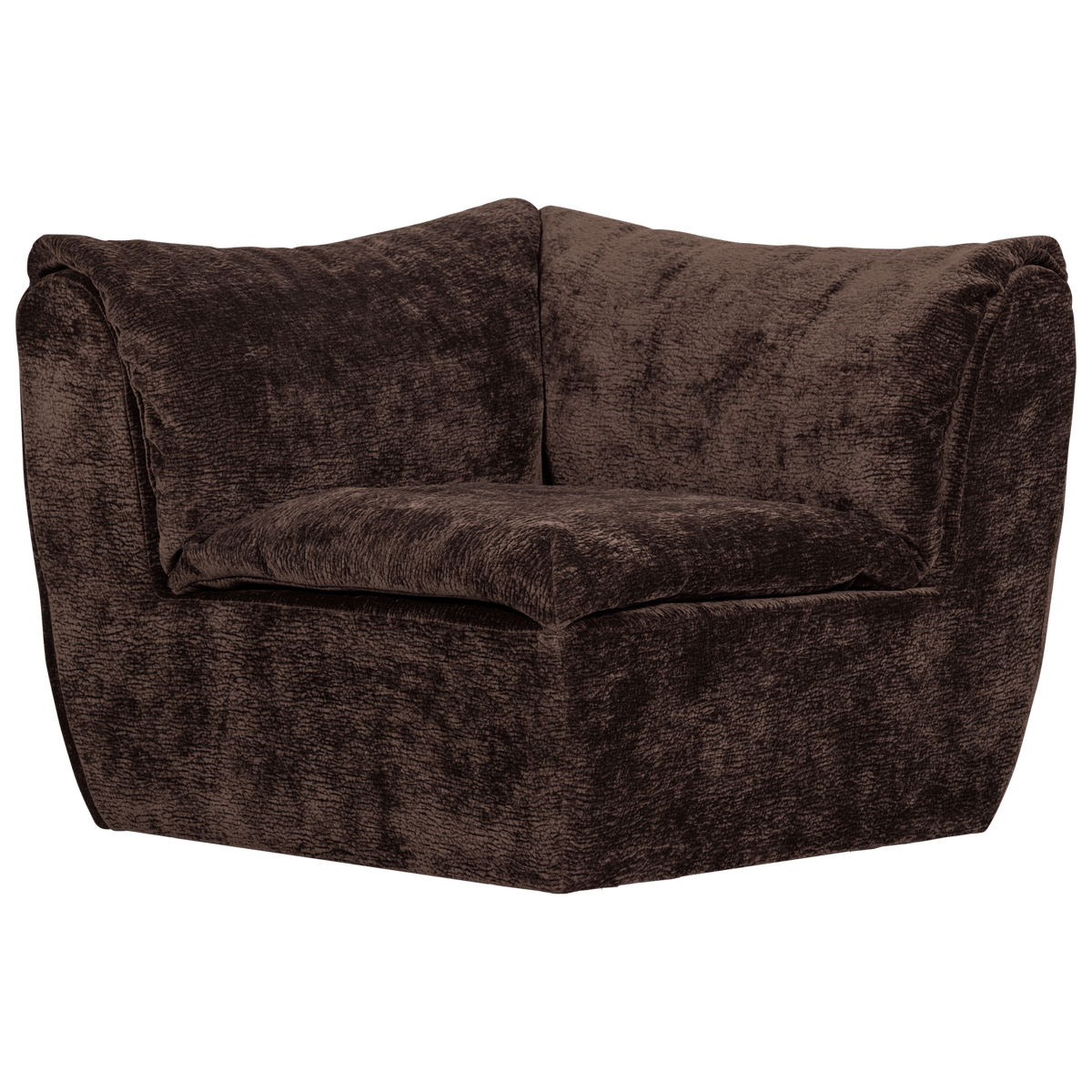 BAGGY HOEKELEMENT 3D CHENILLE DONKERBRUIN