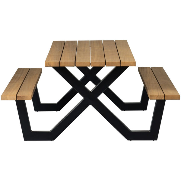 TABLO TUIN PICKNICKTAFEL AYOUS ZWART X-POOT METAAL [fsc]