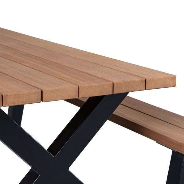 TABLO TUIN PICKNICKTAFEL AYOUS ZWART X-POOT METAAL [fsc]