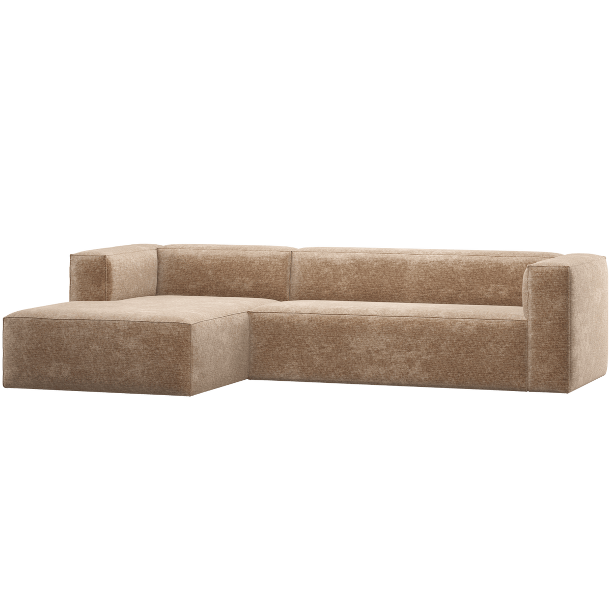 BEAN HOEKBANK LINKS CHENILLE VELVET PERZIKROZE