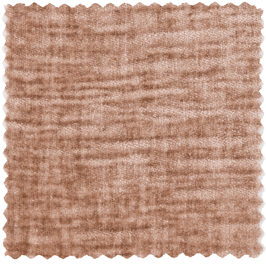 BEAN HOEKBANK LINKS CHENILLE VELVET PERZIKROZE