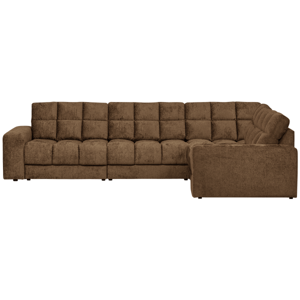 SECOND DATE HOEKBANK RECHTS STRUCTURE VELVET BRASS