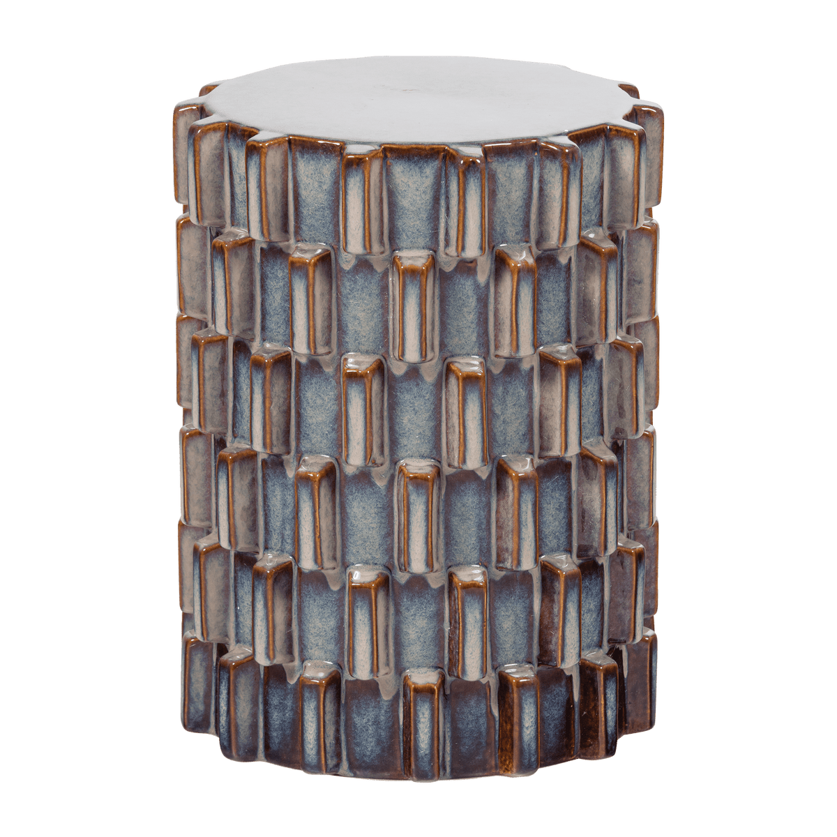 AXU DECORATIEVE BIJZETTAFEL O35X45 CM KERAMIEK GRIJSBLAUW