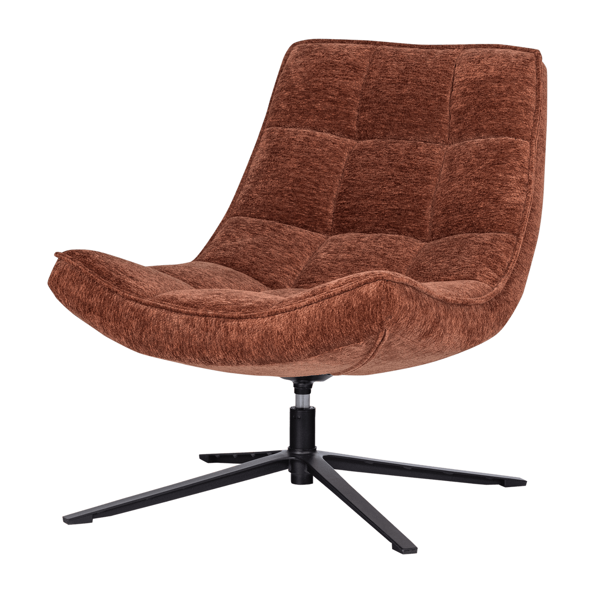MAUDI DRAAIFAUTEUIL CHENILLE STRUCTUUR BRUIN