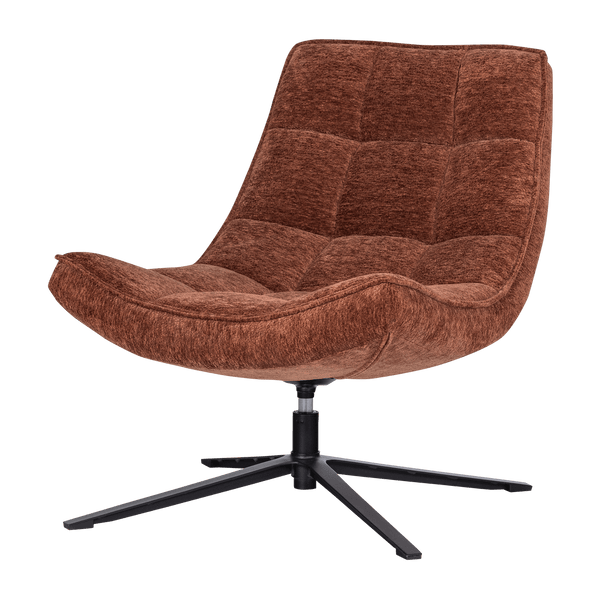 MAUDI DRAAIFAUTEUIL CHENILLE STRUCTUUR BRUIN