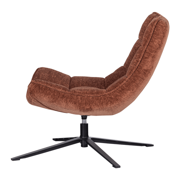 MAUDI DRAAIFAUTEUIL CHENILLE STRUCTUUR BRUIN