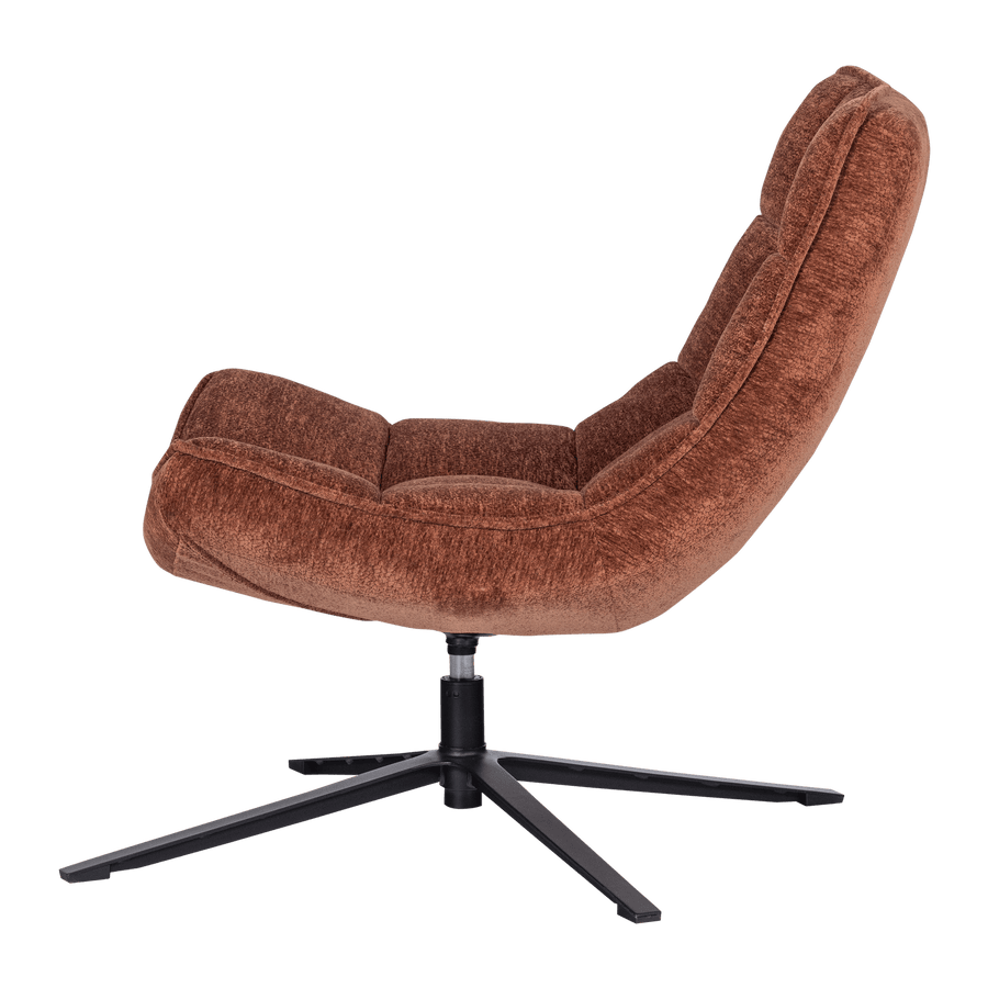 MAUDI DRAAIFAUTEUIL CHENILLE STRUCTUUR BRUIN