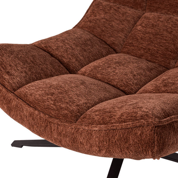 MAUDI DRAAIFAUTEUIL CHENILLE STRUCTUUR BRUIN