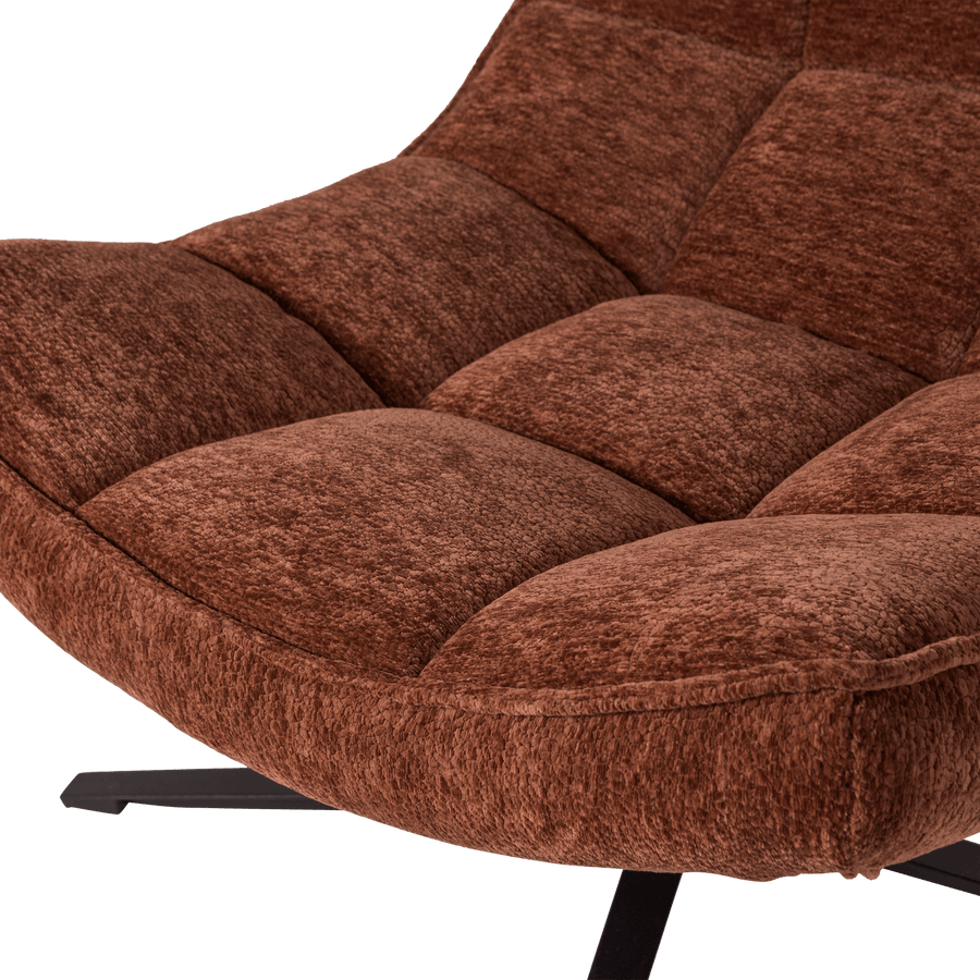 MAUDI DRAAIFAUTEUIL CHENILLE STRUCTUUR BRUIN