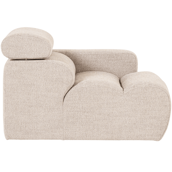 NOVI 1-ZITS ELEMENT ARM RECHTS BOUCLE NATUREL