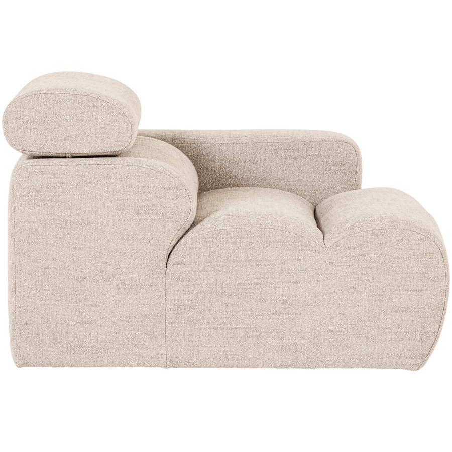 NOVI 1-ZITS ELEMENT ARM RECHTS BOUCLE NATUREL