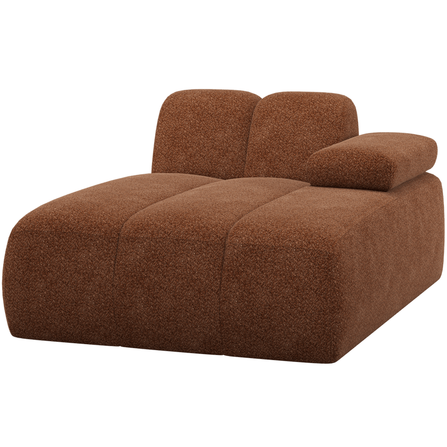 MOJO CHAISE LONGUE ELEMENT RECHTS WOLLIG ROESTBRUIN