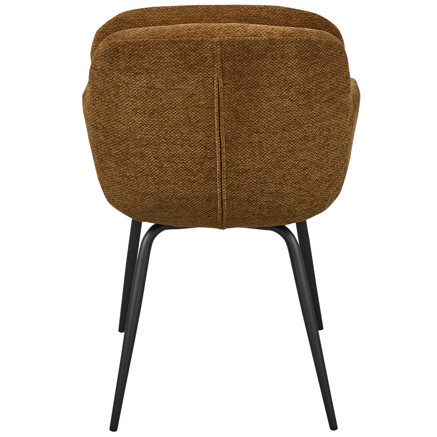 RUNA EETKAMERSTOEL CHENILLE KARAMEL BRUIN/GEEL