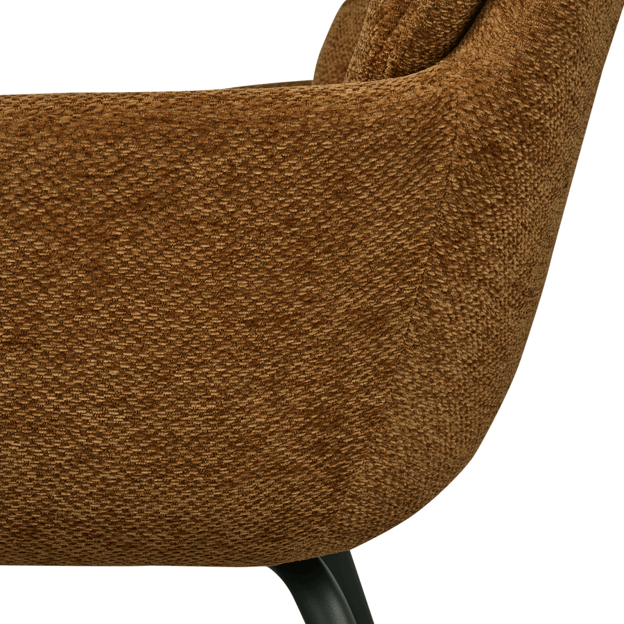 RUNA EETKAMERSTOEL CHENILLE KARAMEL BRUIN/GEEL