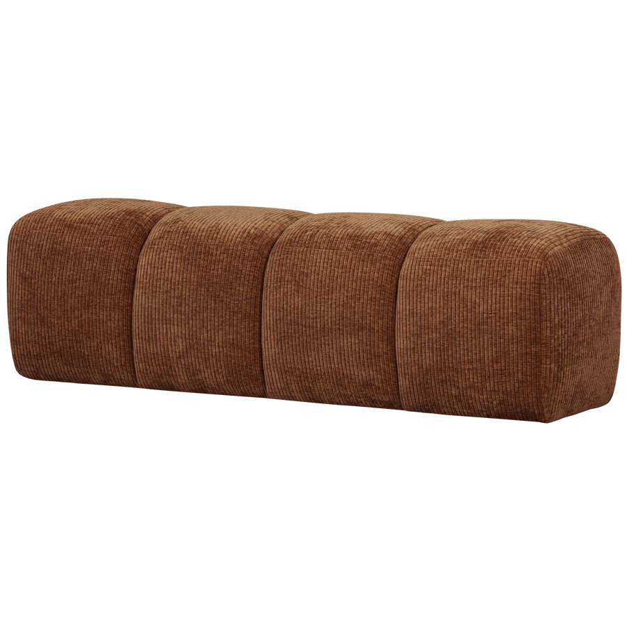 MOJO EETBANK 164 CM RIBSTOF ROESTBRUIN