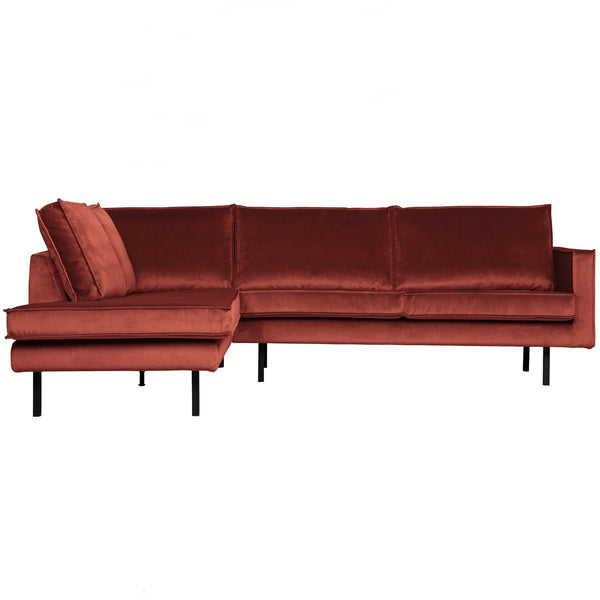 RODEO HOEKBANK LINKS VELVET KASTANJEBRUIN