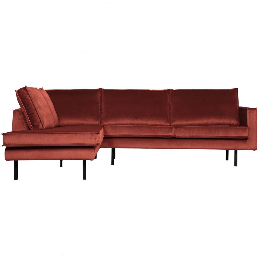 RODEO HOEKBANK LINKS VELVET KASTANJEBRUIN