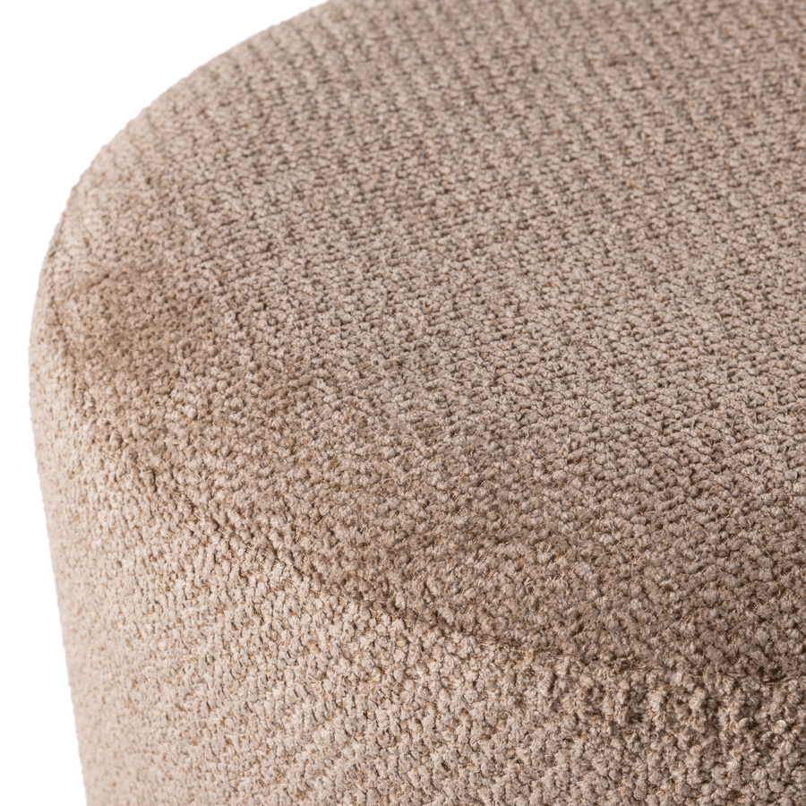 ISLEN POEF MET DRAAIVOET BOUCLE BRUIN