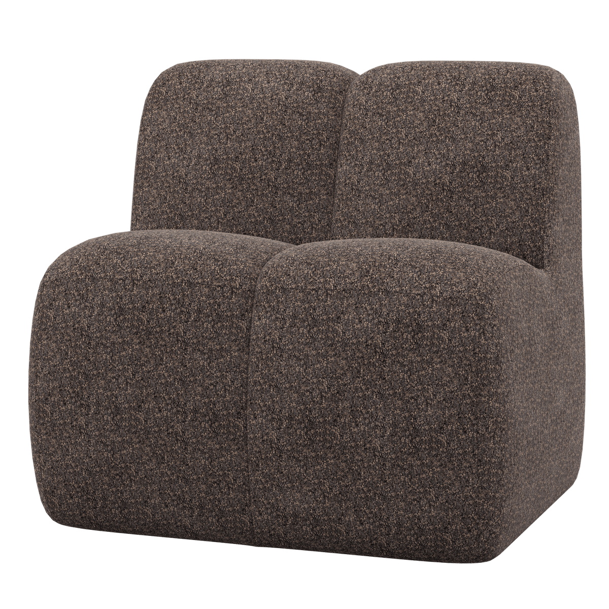 MOJO EETBANK 84 CM MET RUGLEUNING WOLLIG BRUIN