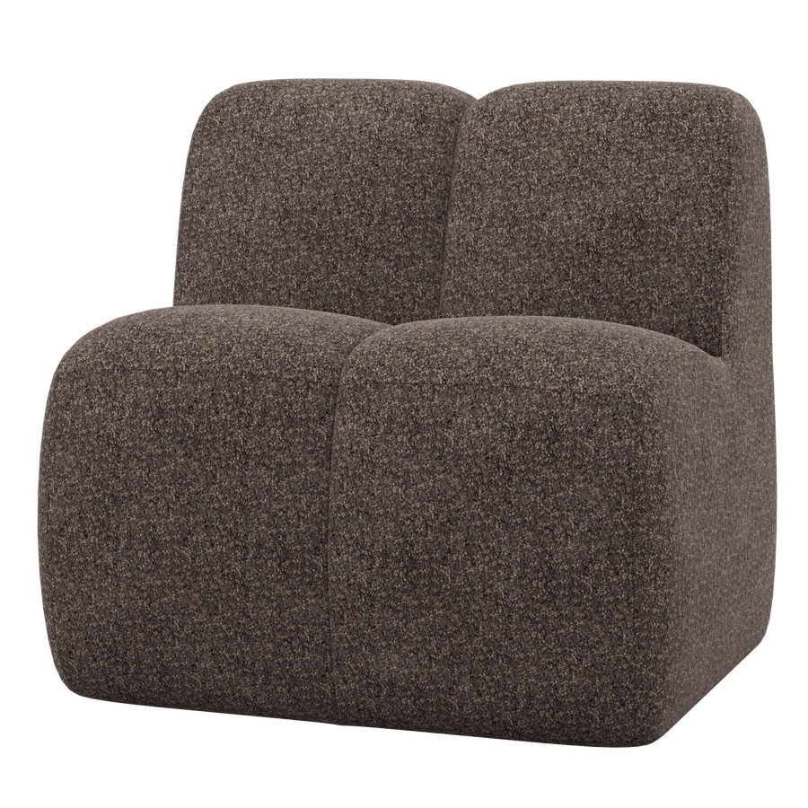 MOJO EETBANK 84 CM MET RUGLEUNING WOLLIG BRUIN
