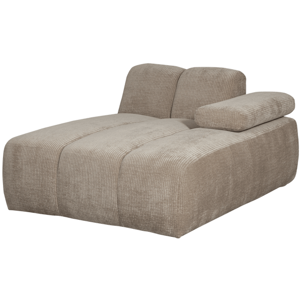 MOJO CHAISE LONGUE ELEMENT RECHTS RIBSTOF DONKERZAND