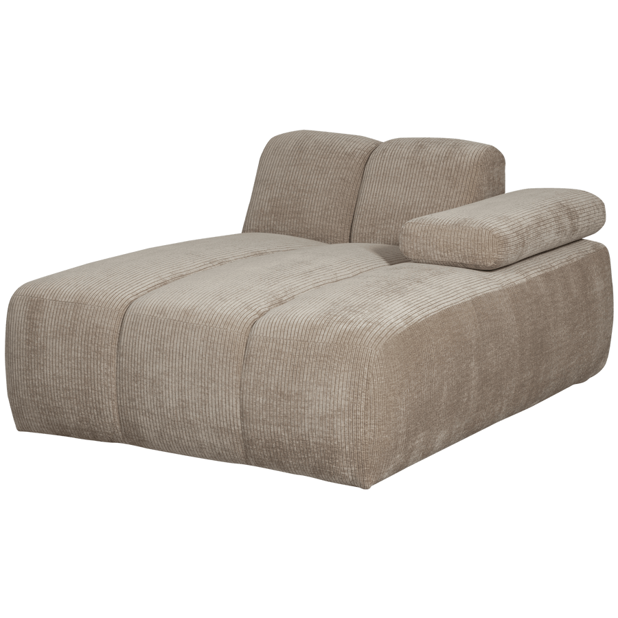 MOJO CHAISE LONGUE ELEMENT RECHTS RIBSTOF DONKERZAND