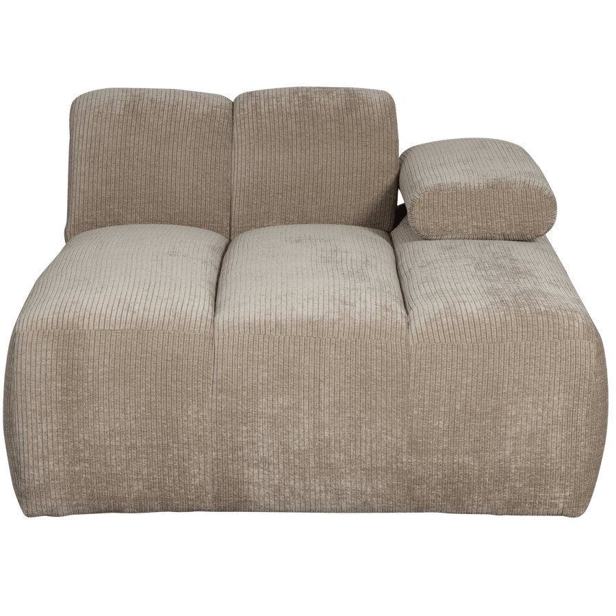 MOJO CHAISE LONGUE ELEMENT RECHTS RIBSTOF DONKERZAND