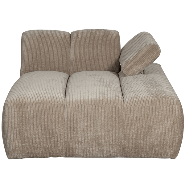 MOJO CHAISE LONGUE ELEMENT RECHTS RIBSTOF DONKERZAND