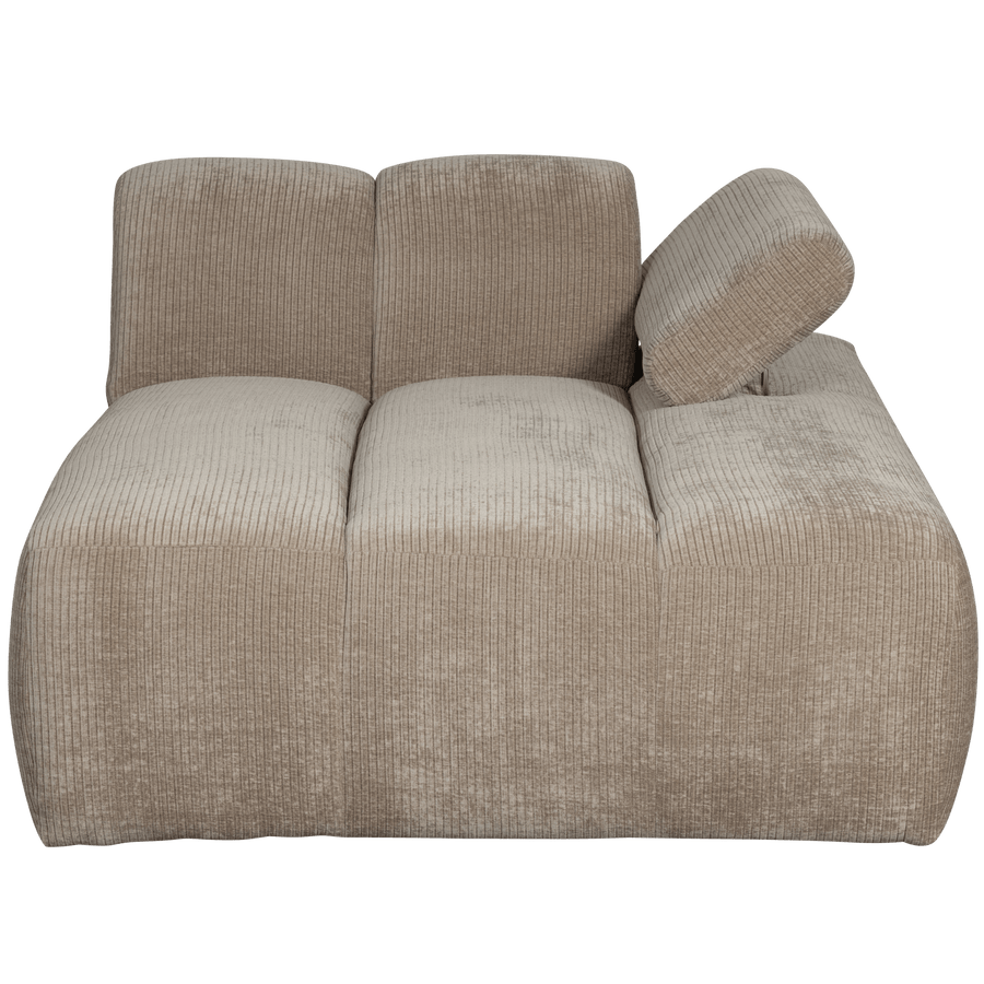 MOJO CHAISE LONGUE ELEMENT RECHTS RIBSTOF DONKERZAND