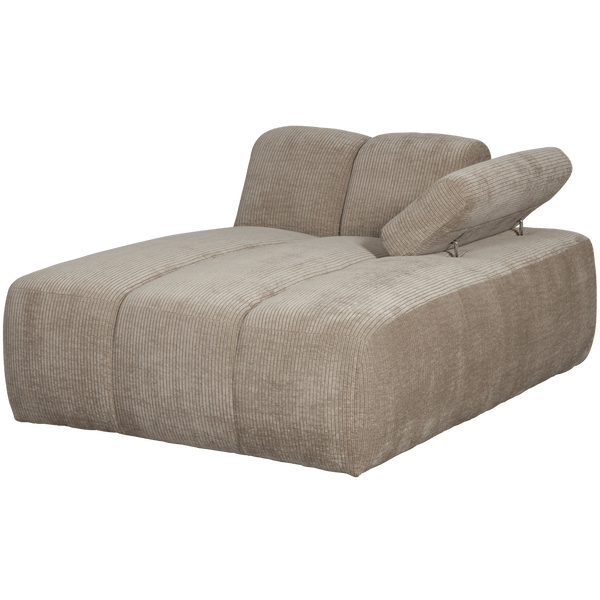 MOJO CHAISE LONGUE ELEMENT RECHTS RIBSTOF DONKERZAND